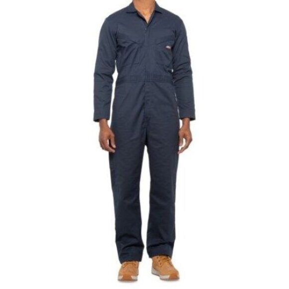 Dickies Flex Performance Coverall Temp Control Mens 2XLT Navy Blue Full Zip NWT - Picture 1 of 2